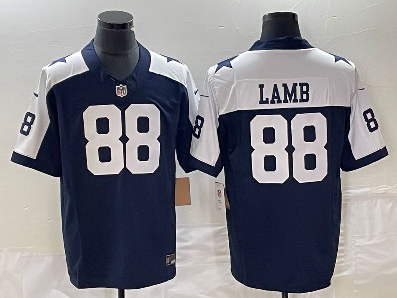 Men Dallas Cowboys #88 Lamb Blue 2023 Nike Vapor Limited NFL Jersey style 1->women nfl jersey->Women Jersey